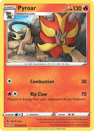 Pyroar (23) Reverse Holofoil - Evolving Skies