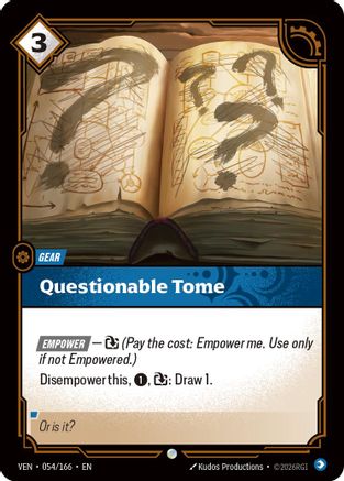 Questionable Tome (054) Foil - Vendetta