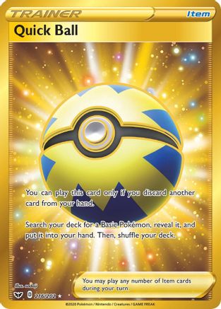 Quick Ball (Gold) (216) Holofoil - Sword & Shield