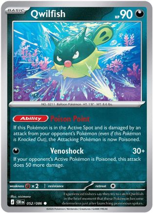 Qwilfish (52) Reverse Holofoil - Chaos Rising