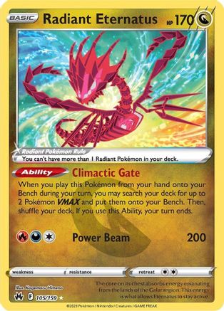 Radiant Eternatus (105) Holofoil - Crown Zenith