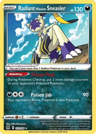 Radiant Hisuian Sneasler (123) Holofoil - Lost Origin