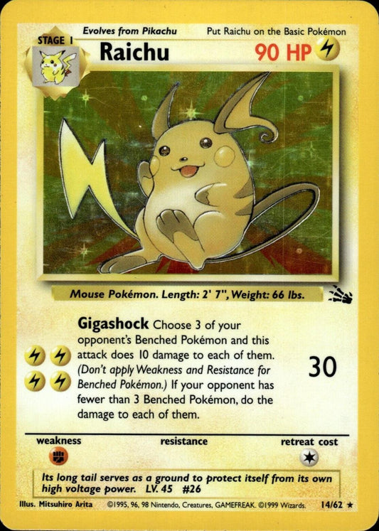 Raichu (14) (Unlimited) Holofoil - Fossil