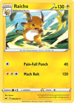 Raichu (66) Reverse Holofoil - Sword & Shield
