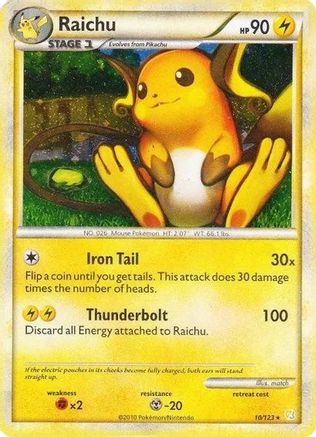 Raichu (Cracked Ice Holo) (Deck Exclusives) (10) Holofoil - HeartGold & SoulSilver