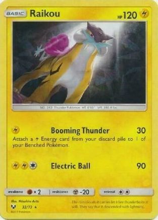 Raikou (Let's Play, Pikachu!) (Cracked Ice Holo) (32) Holofoil - Shining Legends