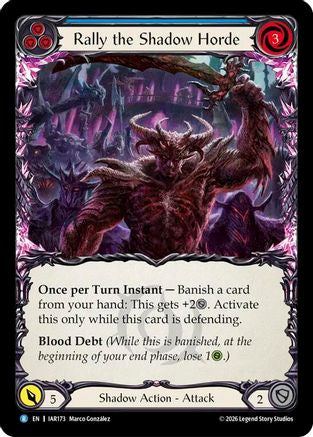 Rally the Shadow Horde (Blue) (IAR173) Rainbow Foil - Usurp the Shadow Throne