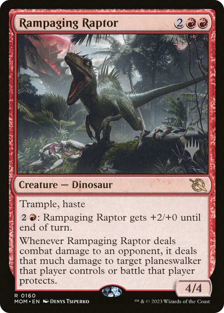 Rampaging Raptor (160) - March of the Machine Promos Foil