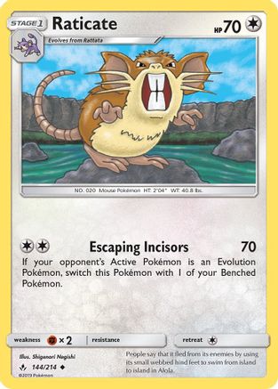 Raticate (144) Reverse Holofoil - Unbroken Bonds