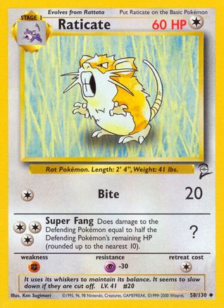 Raticate (58) - Base Set 2