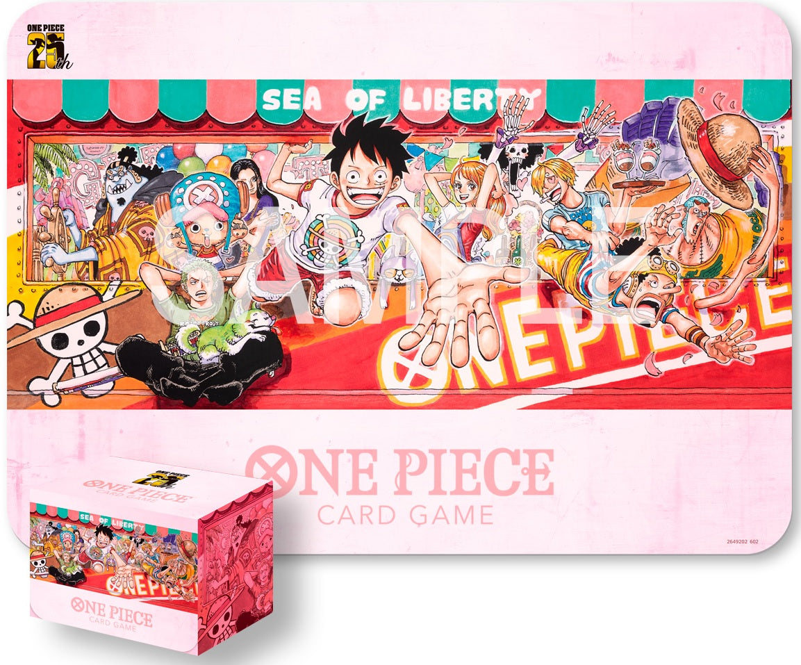 One Piece CG: Playmat and Card Case Set 25th Edition | Silver Goblin