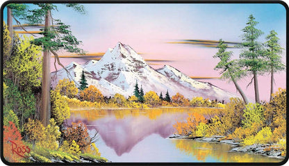 Bob Ross Playmat Black Stitched Mountain Lake