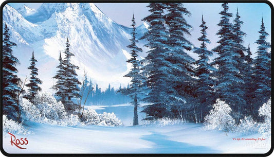 Bob Ross Playmat Black Stitched Winter Paradise