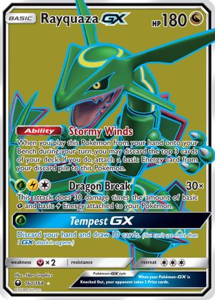 Rayquaza GX (Full Art) (160) Holofoil - Celestial Storm