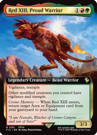 Red XIII, Proud Warrior (Extended Art) (181) Foil - Commander: FINAL FANTASY