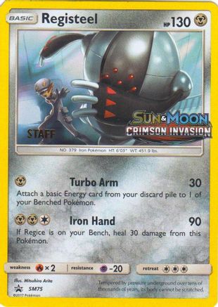 Registeel (Prerelease) [Staff] (SM75) Holofoil - Black Star Promos