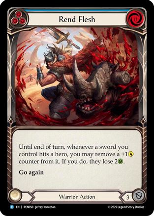 Rend Flesh (Blue) (PEN050) Rainbow Foil - Compendium of Rathe