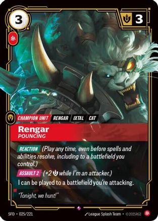Rengar – Pouncing (025) Foil - Spiritforged