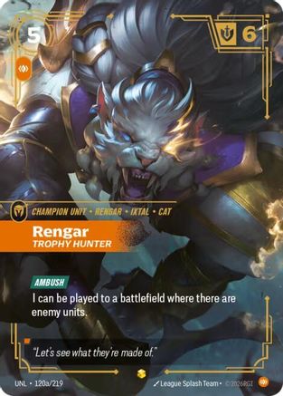 Rengar – Trophy Hunter (Alternate Art) (120a) Foil - Unleashed