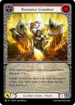 Renounce Grandeur (Extended Art) (FAB330) Rainbow Foil - Flesh and Blood: Promo Cards