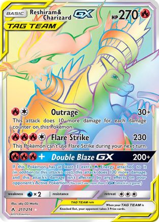 Reshiram & Charizard GX (217) Holofoil - Unbroken Bonds
