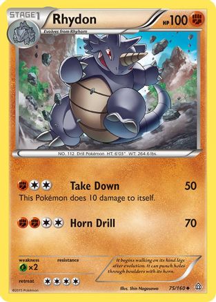 Rhydon (75) Reverse Holofoil - Primal Clash