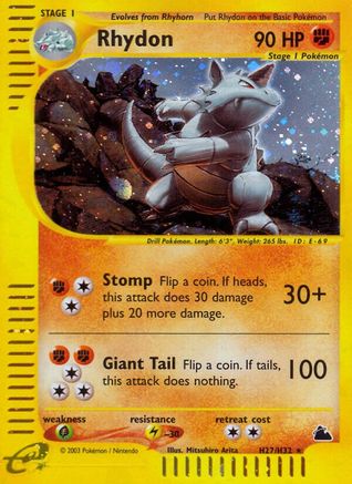 Rhydon (H27) Holofoil - Skyridge