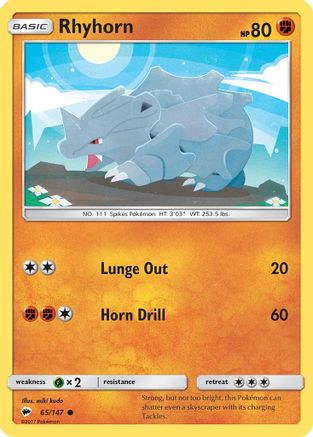 Rhyhorn (65) Reverse Holofoil - Burning Shadows