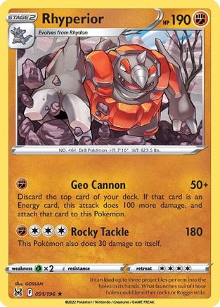 Rhyperior (91) - Lost Origin