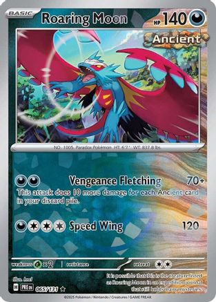 Roaring Moon (Master Ball Pattern) (65) Reverse Holofoil - Prismatic Evolutions