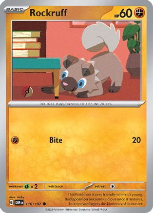 Rockruff (116) Reverse Holofoil - Obsidian Flames