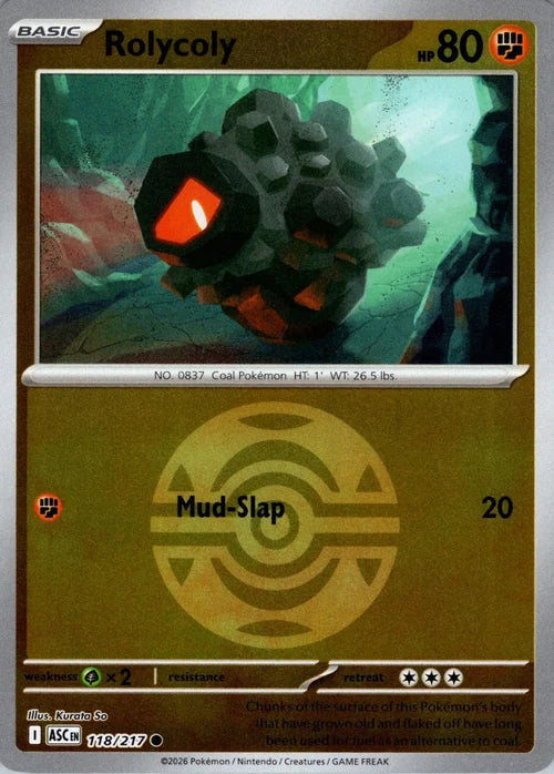 Rolycoly (Dusk Ball) (118) Reverse Holofoil - Ascended Heroes