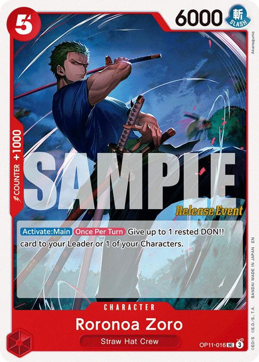 Roronoa Zoro (OP11-016) Release Event Cards