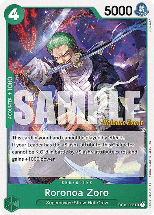 Roronoa Zoro (OP12-036) Release Event Cards