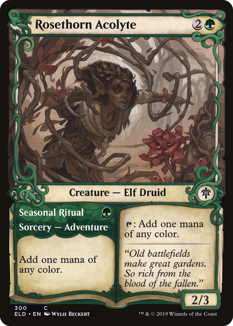 Rosethorn Acolyte (Showcase) (300) - Throne of Eldraine Foil