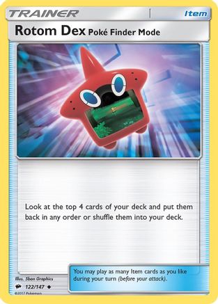 Rotom Dex Poke Finder Mode (122) Reverse Holofoil - Burning Shadows