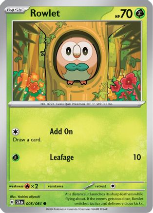 Rowlet (3) Reverse Holofoil - Shrouded Fable