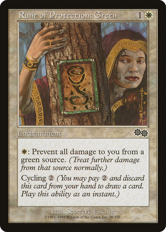 Rune of Protection: Green (038) - Urza's Saga