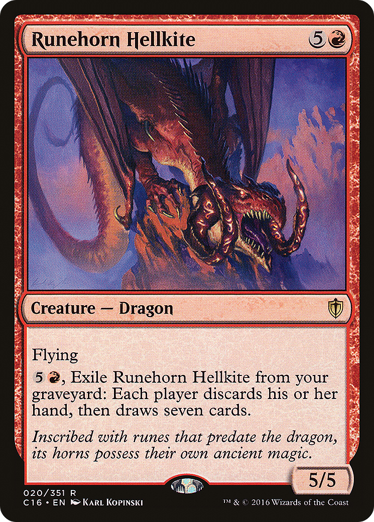 Runehorn Hellkite (020) - Commander 2016