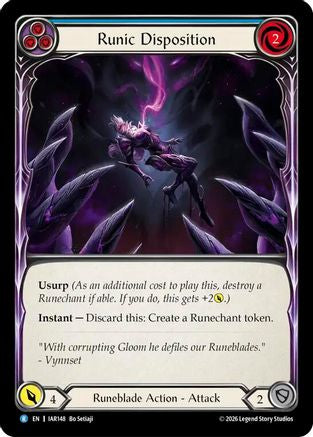 Runic Disposition (Blue) (IAR148) Rainbow Foil - Usurp the Shadow Throne
