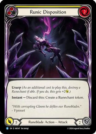 Runic Disposition (Yellow) (IAR147) Rainbow Foil - Usurp the Shadow Throne