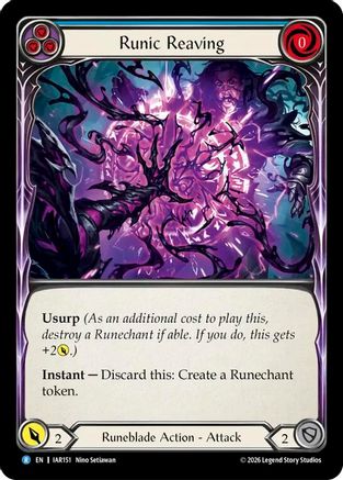 Runic Reaving (Blue) (IAR151) Rainbow Foil - Usurp the Shadow Throne