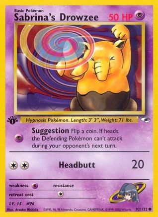 Sabrina's Drowzee (92) (1st Edition) - Gym Heroes
