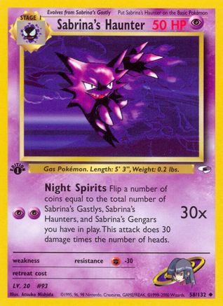 Sabrina's Haunter (58) (1st Edition) - Gym Heroes