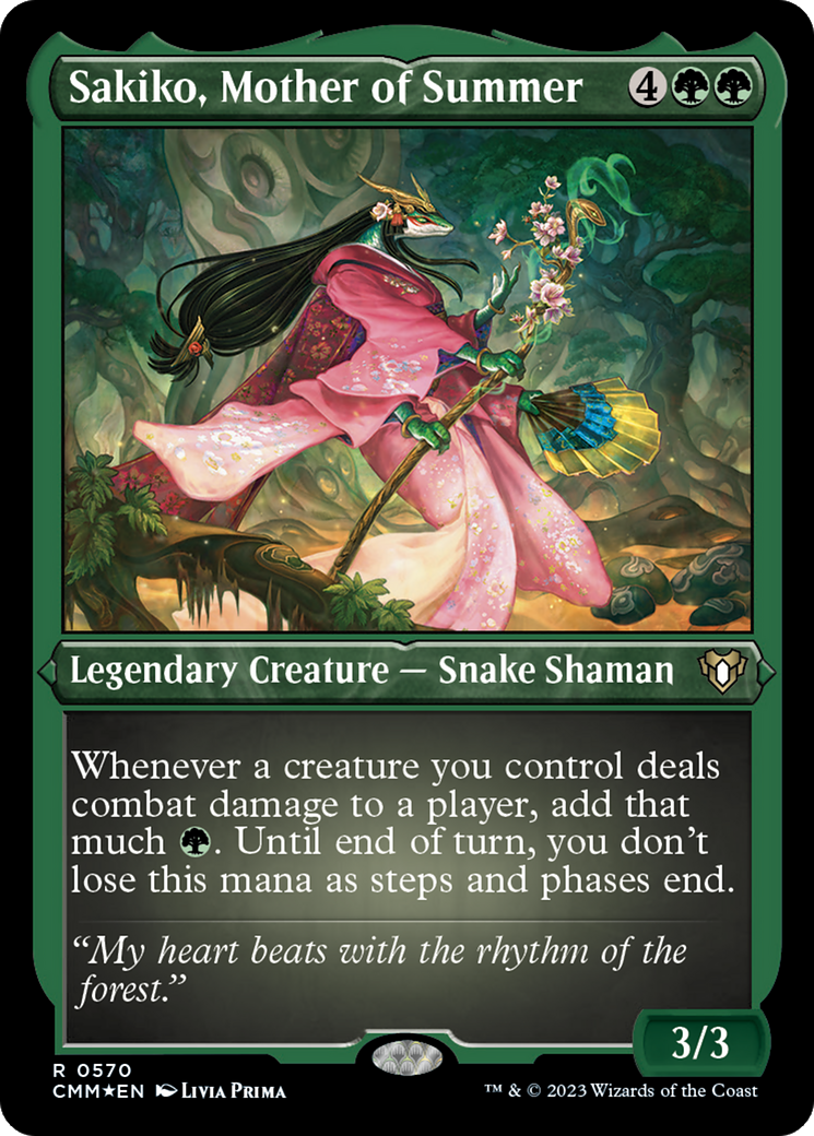 Sakiko, Mother of Summer (570) Etched Foil - Commander Masters