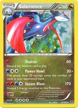 Salamence (Cosmos Holo) (Blister Exclusive) (57) Holofoil - Roaring Skies