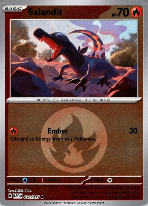 Salandit (Energy Symbol Pattern) (34) Reverse Holofoil - Ascended Heroes