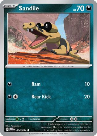 Sandile (64) Reverse Holofoil - Phantasmal Flames