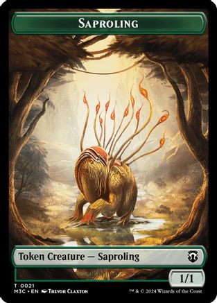 Saproling // Emblem – Garruk, Apex Predator (21/27) Ripple Foil - Commander: Modern Horizons 3 Tokens