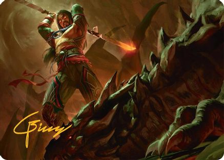 Sarkhan's Resolve (018s) Gold-Stamped - Art Series: Tarkir: Dragonstorm